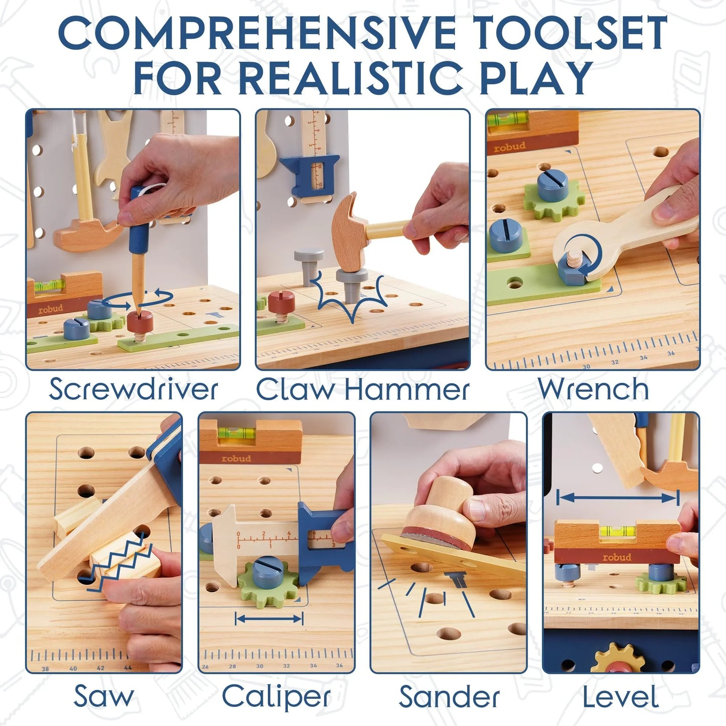 Robotime Robud Wooden Toy Workbench
