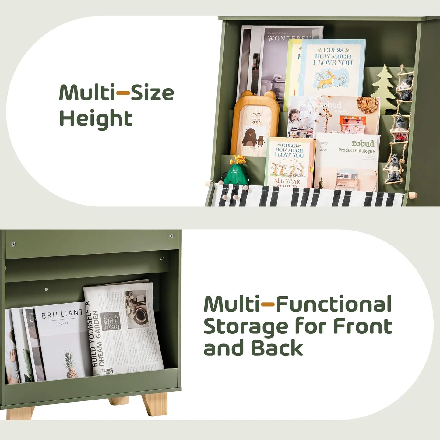 ROBOTIME Robud 4-Tier Kids Bookshelf