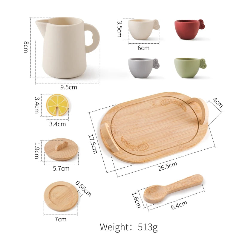Wooden Kids Coffee Maker Set