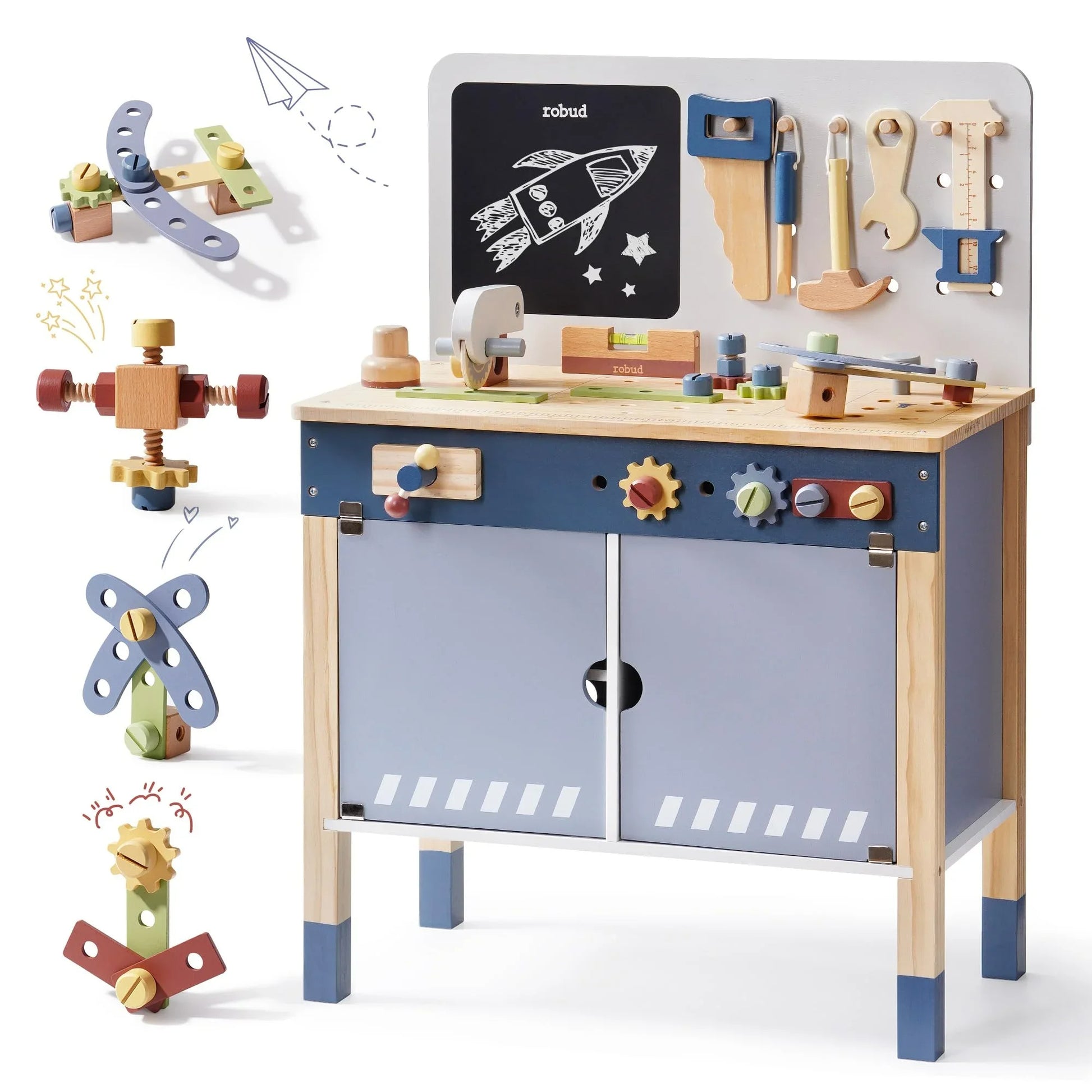 🔧 Robotime Robud Wooden Toy Workbench