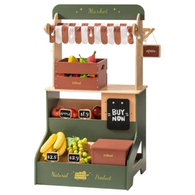🛒 Robud Wooden Grocery Store Playset