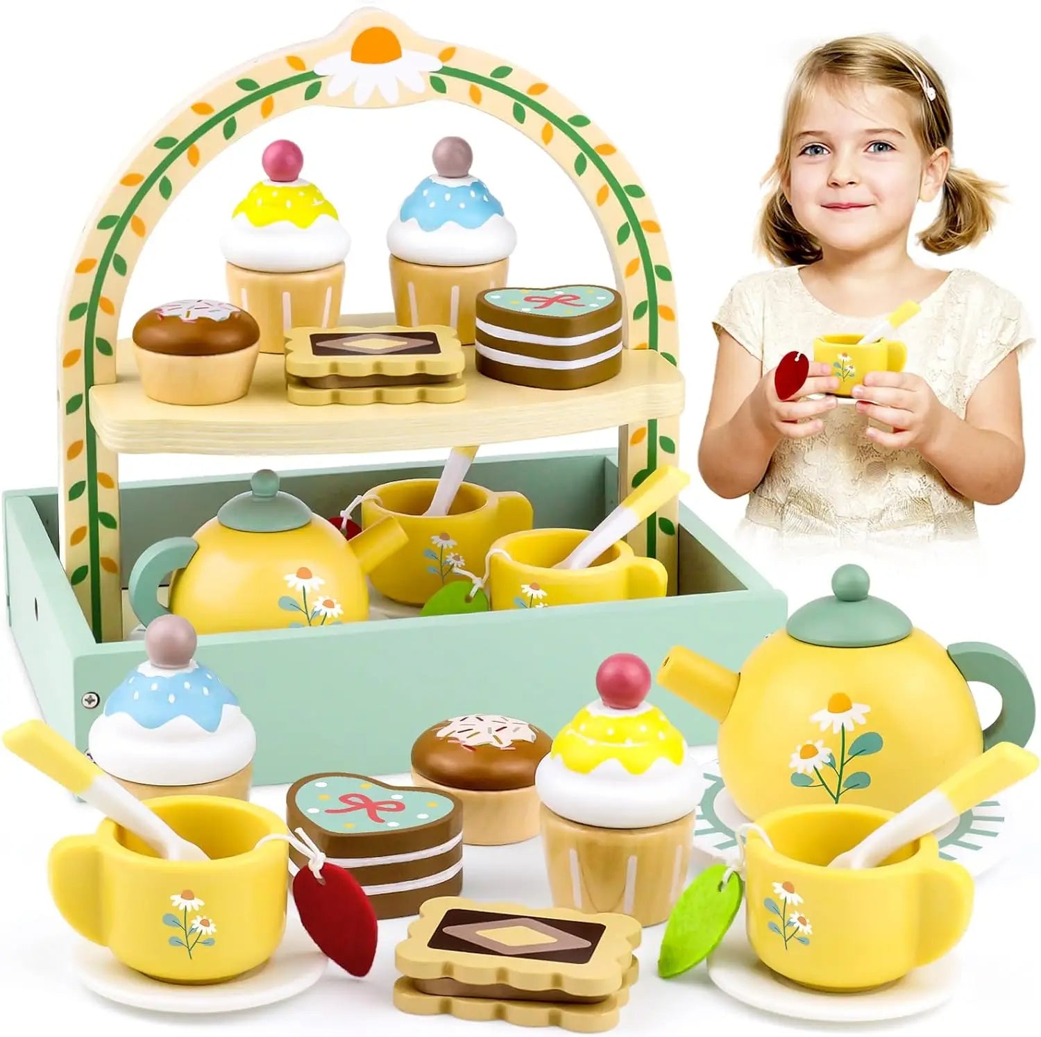 🍵 Montessori Wooden Tea Set
