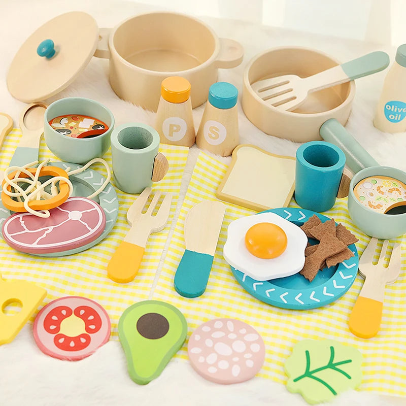 Wooden Children’s Kitchen Cookware Set