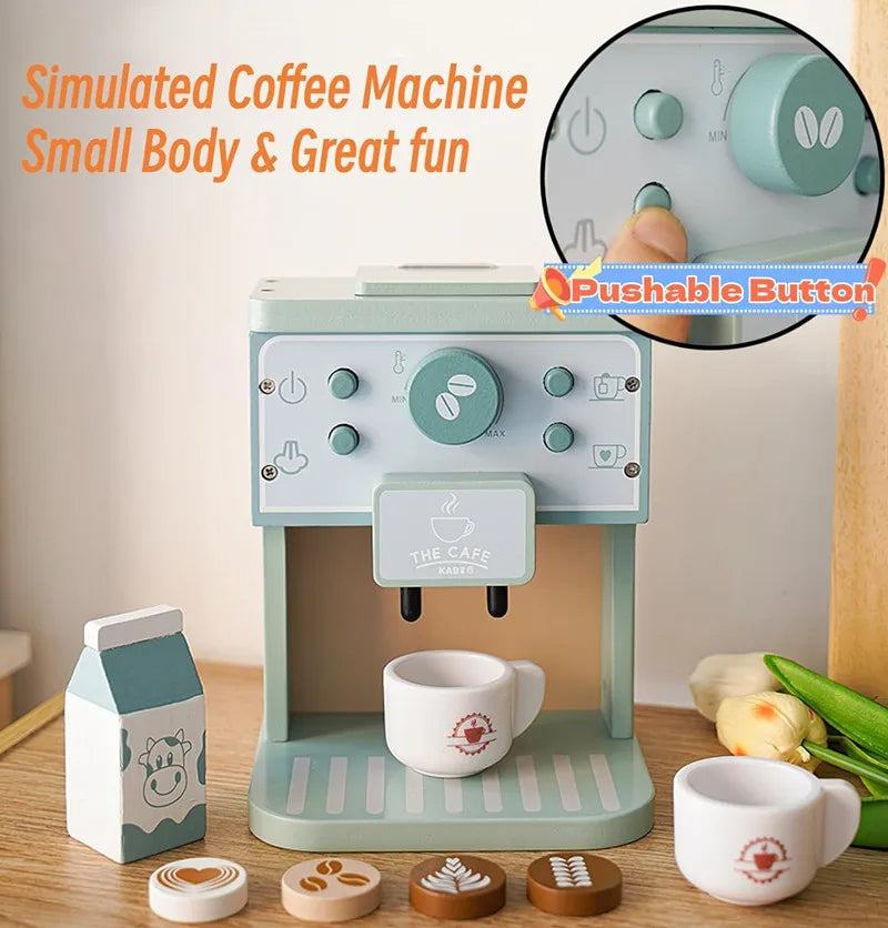🧁☕ Montessori Wooden Coffee Maker Play Set