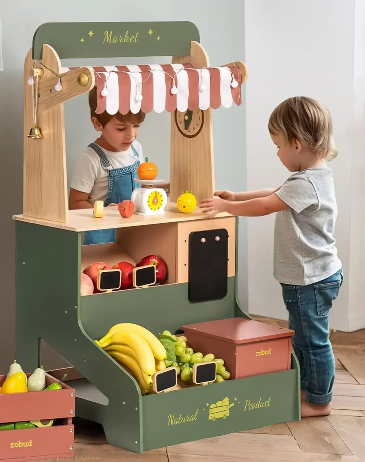 🛒 Robud Wooden Grocery Store Playset
