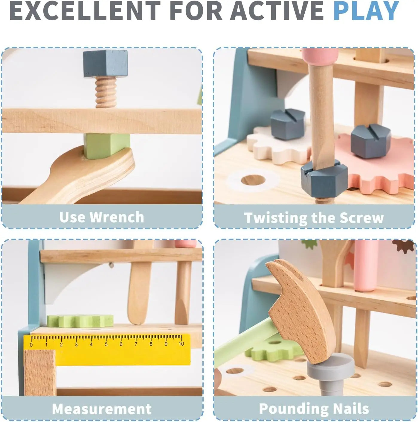 🔧 Robotime Mini Wooden Tool Bench Set