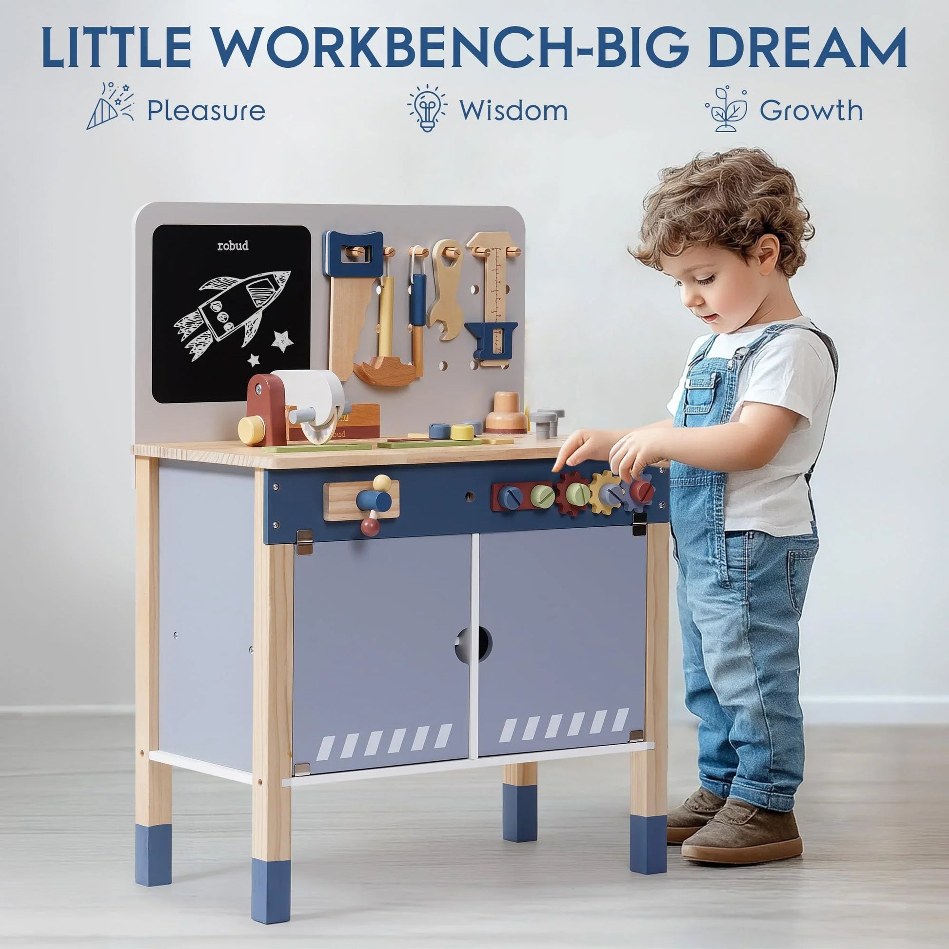 🔧 Robotime Robud Wooden Toy Workbench