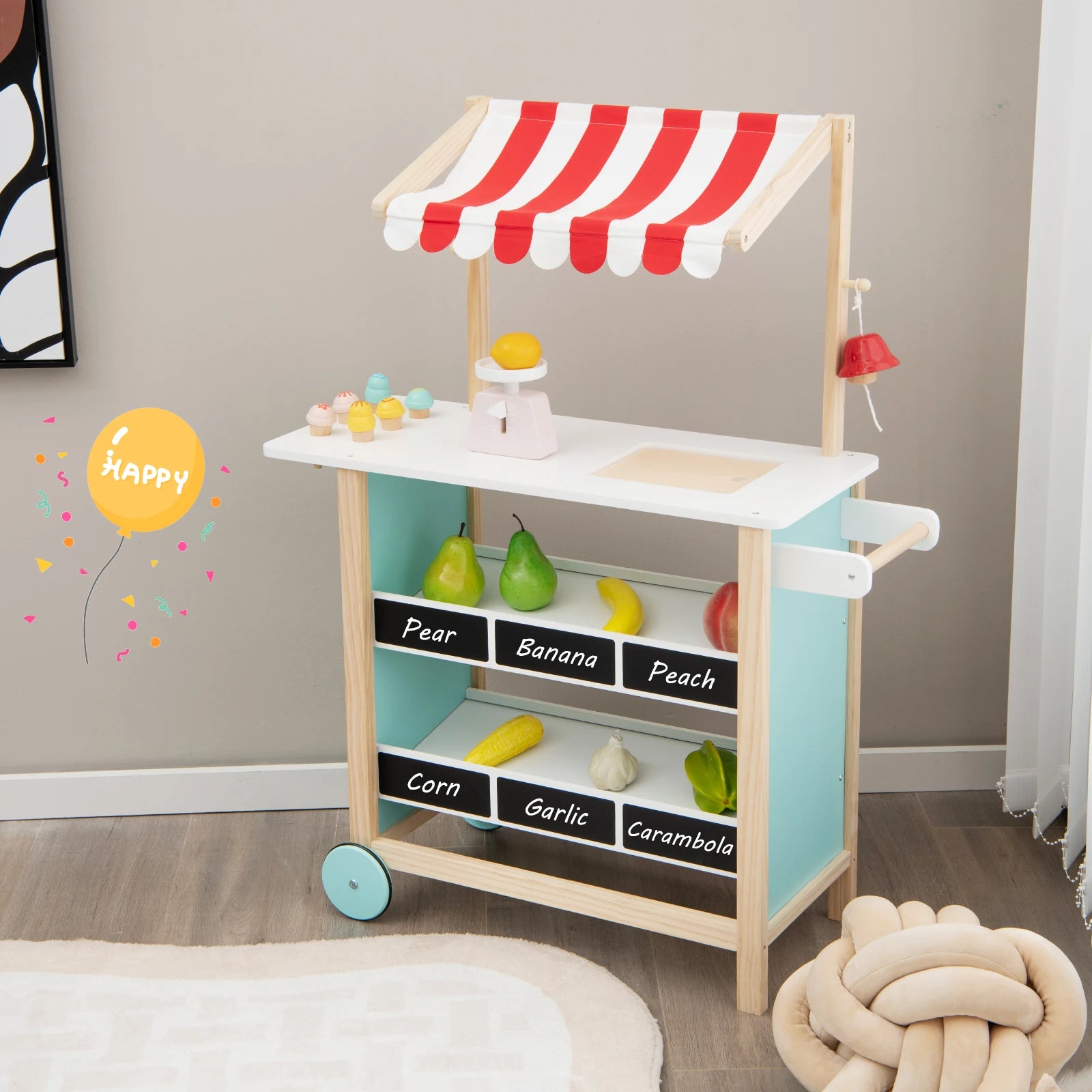 🍦 Kids Wooden Ice Cream Cart