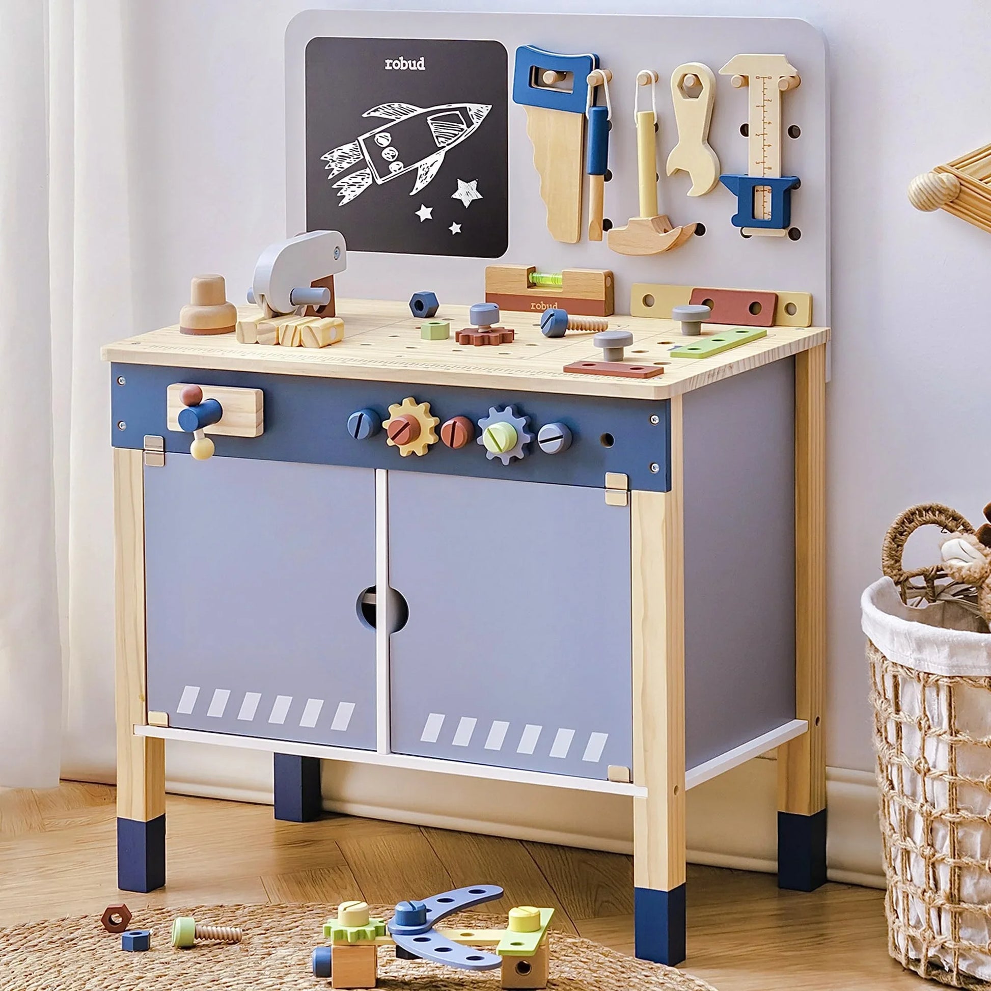 🔧 Robotime Robud Wooden Toy Workbench