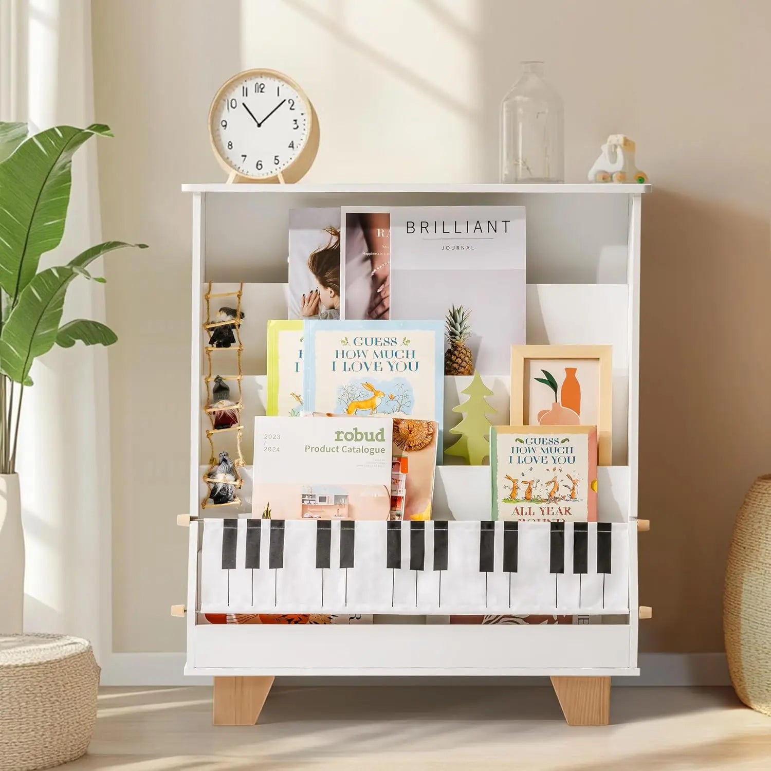 📚 Robotime Robud 4-Tier Kids Bookshelf