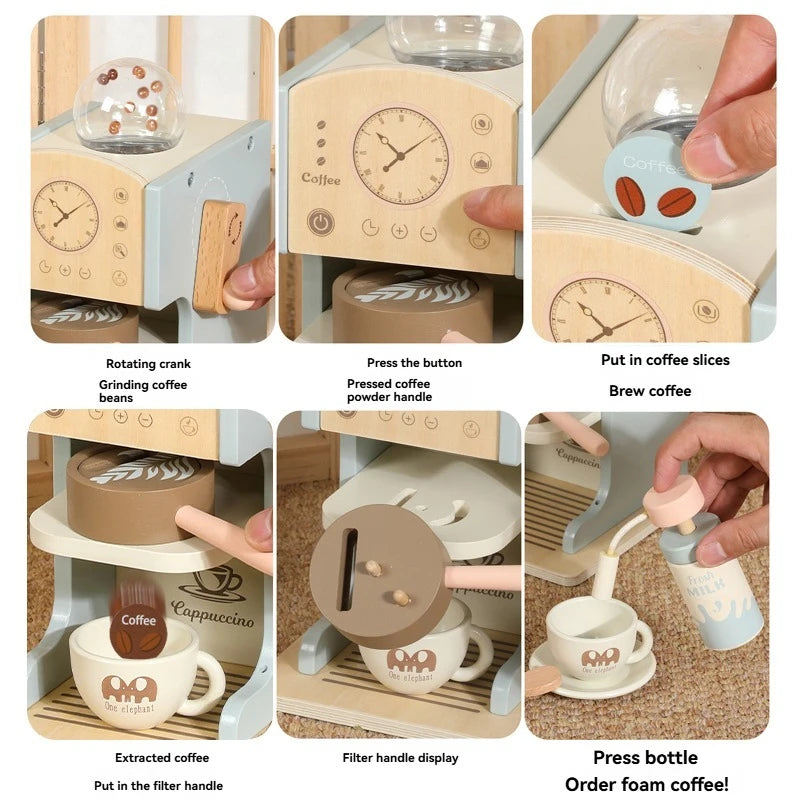 ☕ Wooden Kids Coffee Maker Set