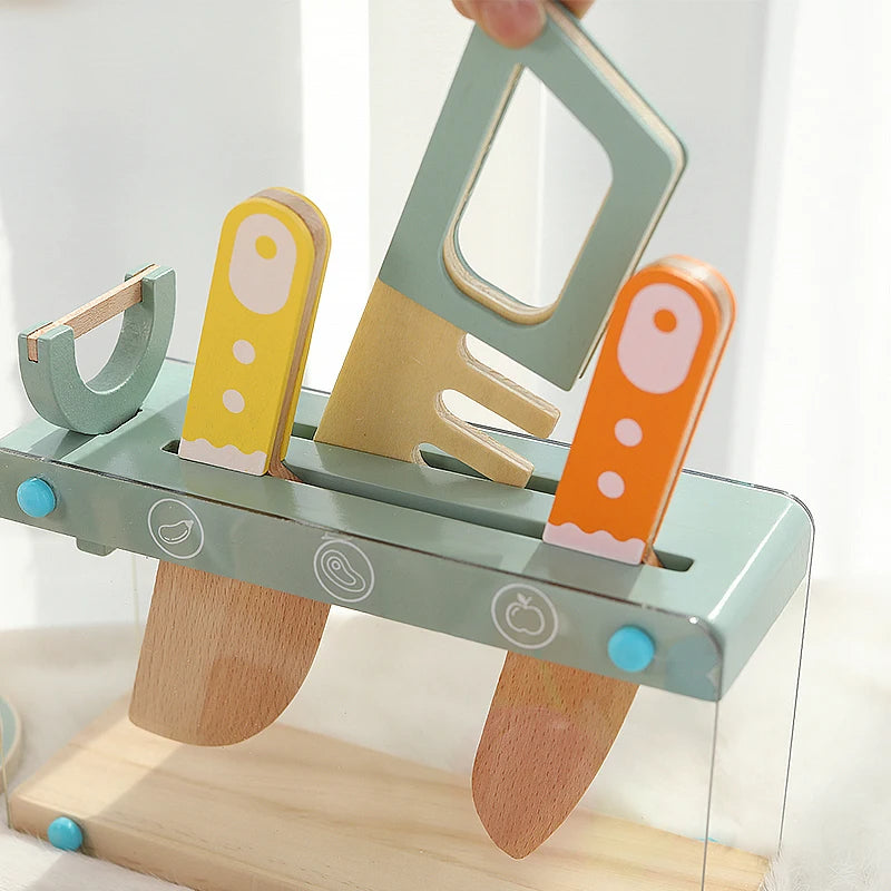 Wooden Kids Cooking Utensils Set