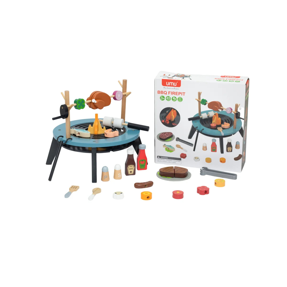 🔥 Wooden BBQ Firepit Playset