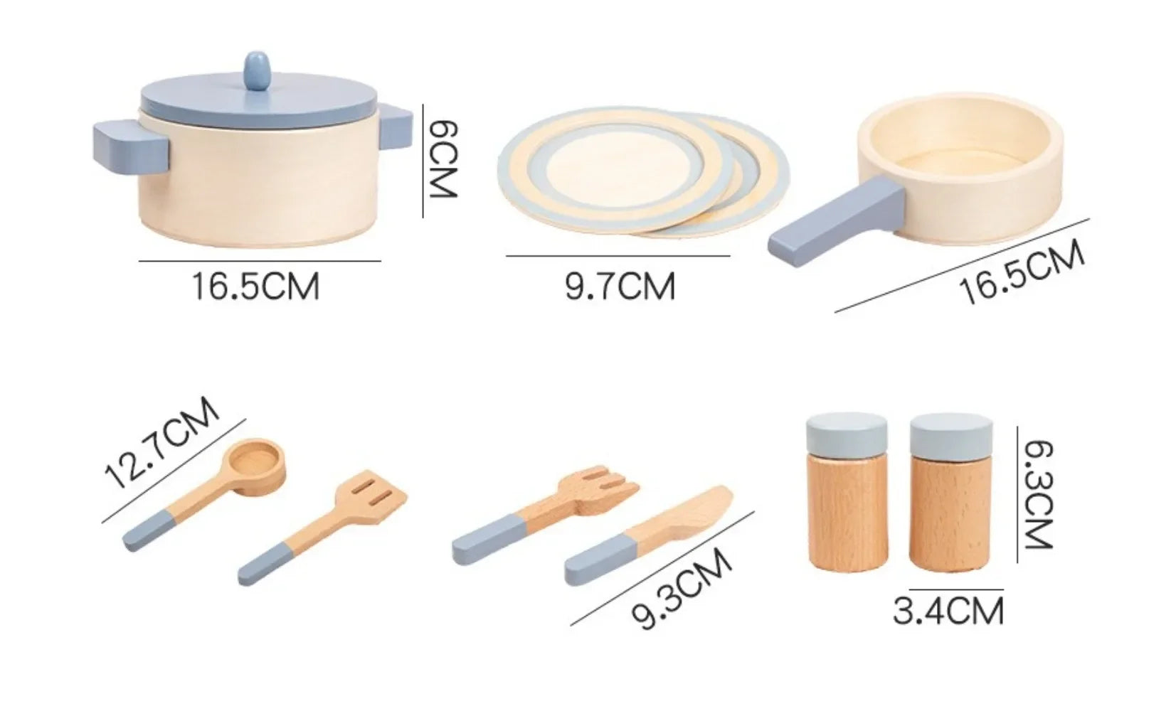 🍳 Wooden Mini Kitchen Toy Set