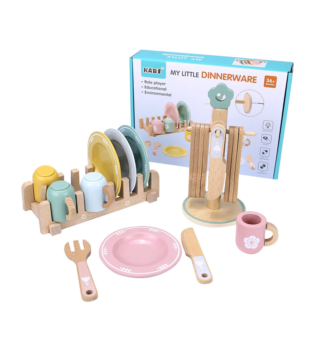 Wooden Kids Cooking Utensils Set