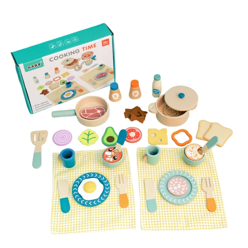 🍳 Wooden Children’s Kitchen Cookware Set