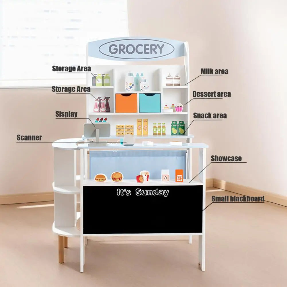 Wooden Toy Grocery Store Playset