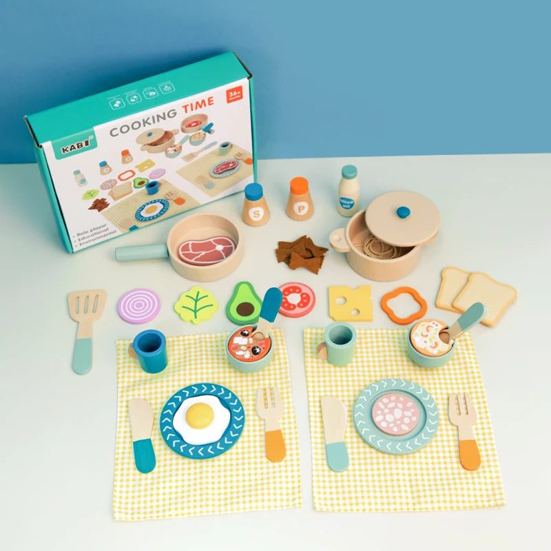 Wooden Kids Cooking Utensils Set