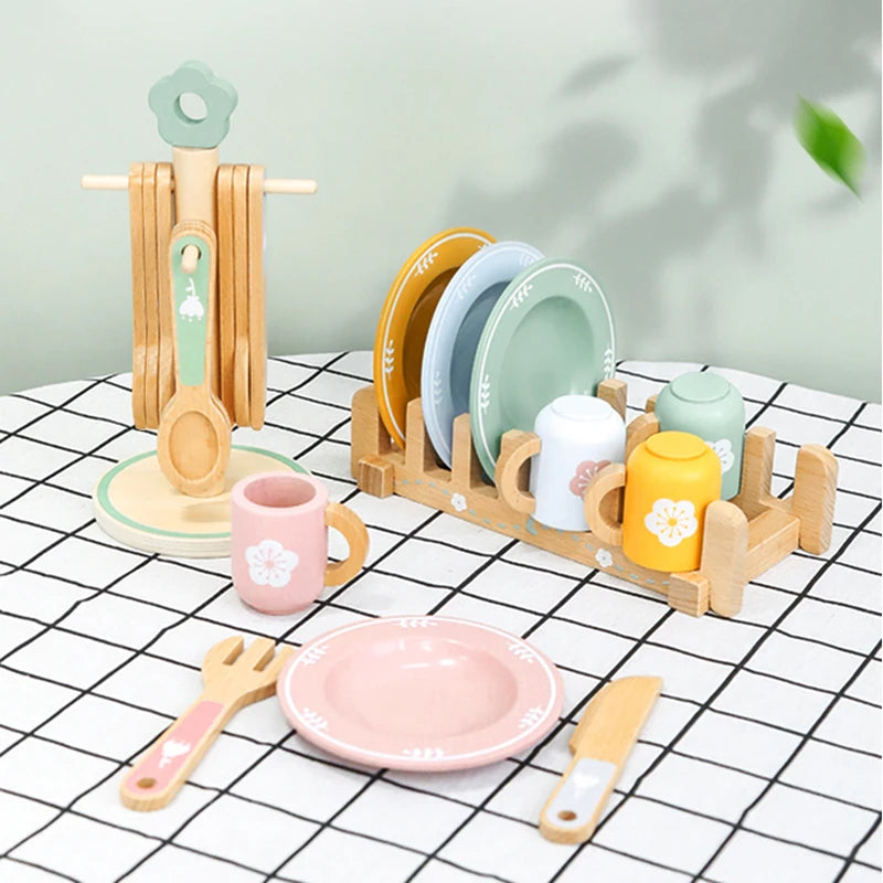 Wooden Kids Cooking Utensils Set