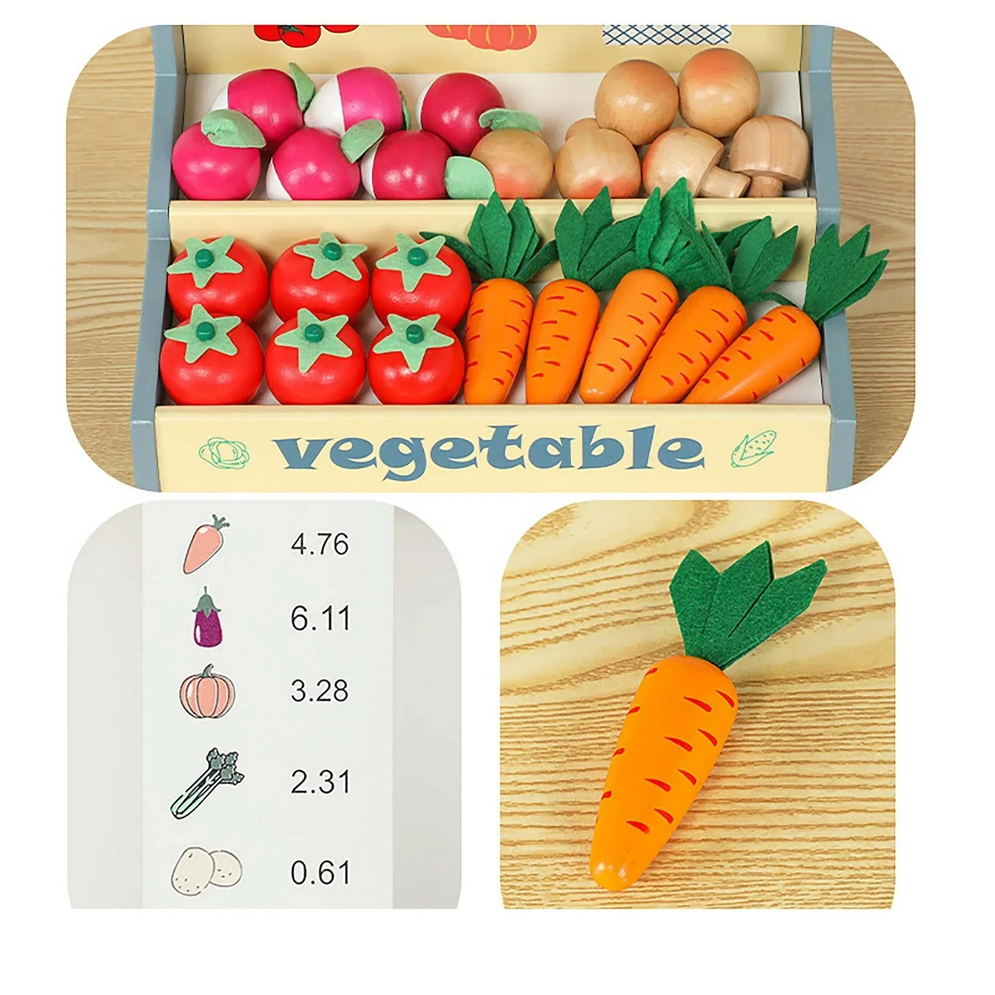 Robotime Robud Pretend Play Vegetable Market