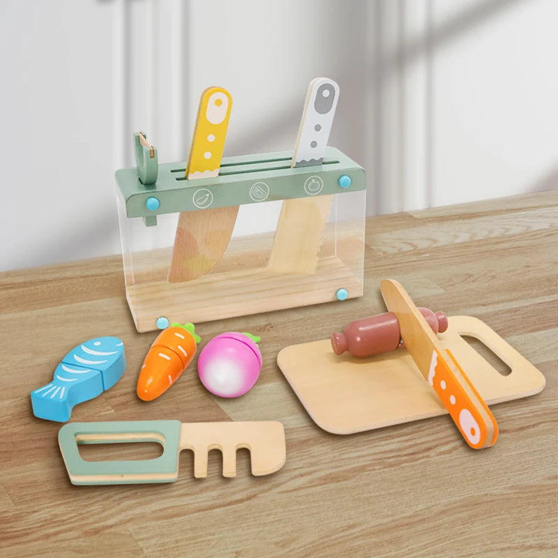 Wooden Kids Cooking Utensils Set
