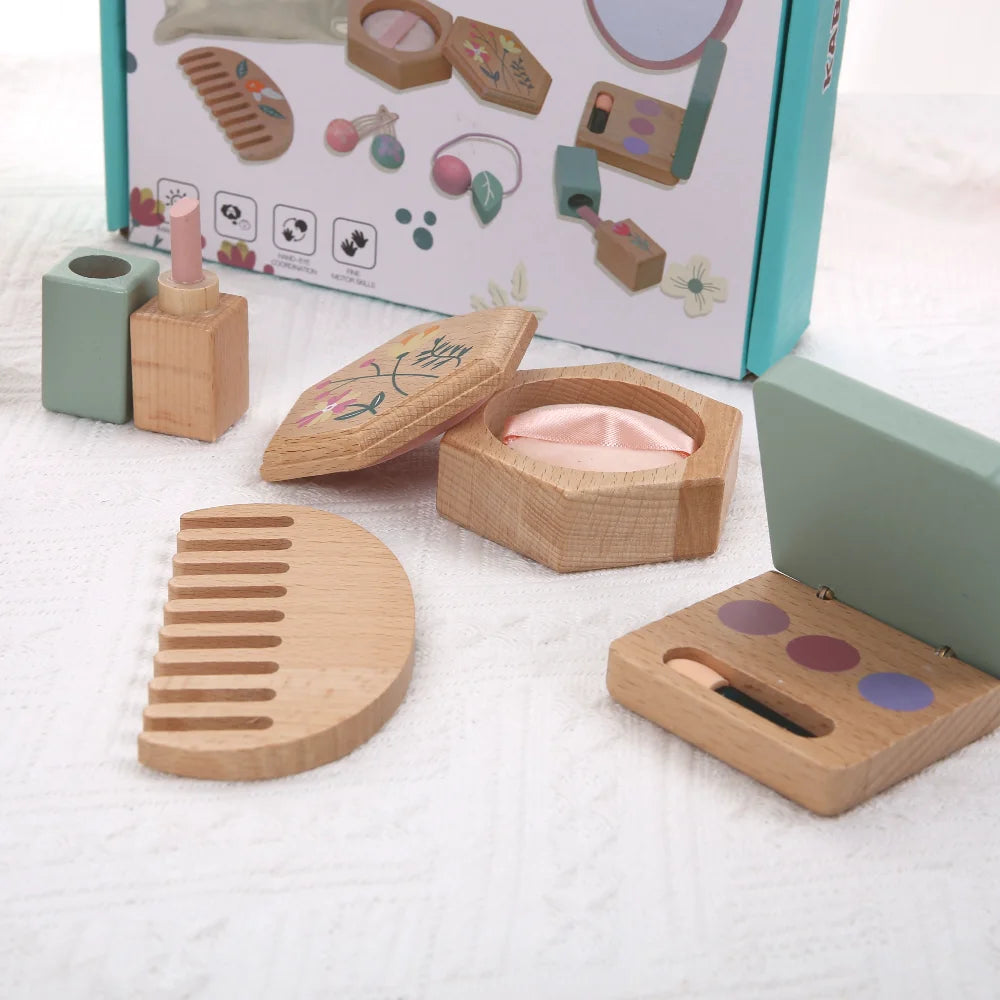 Wooden Children's Simulation Makeup Toy Set