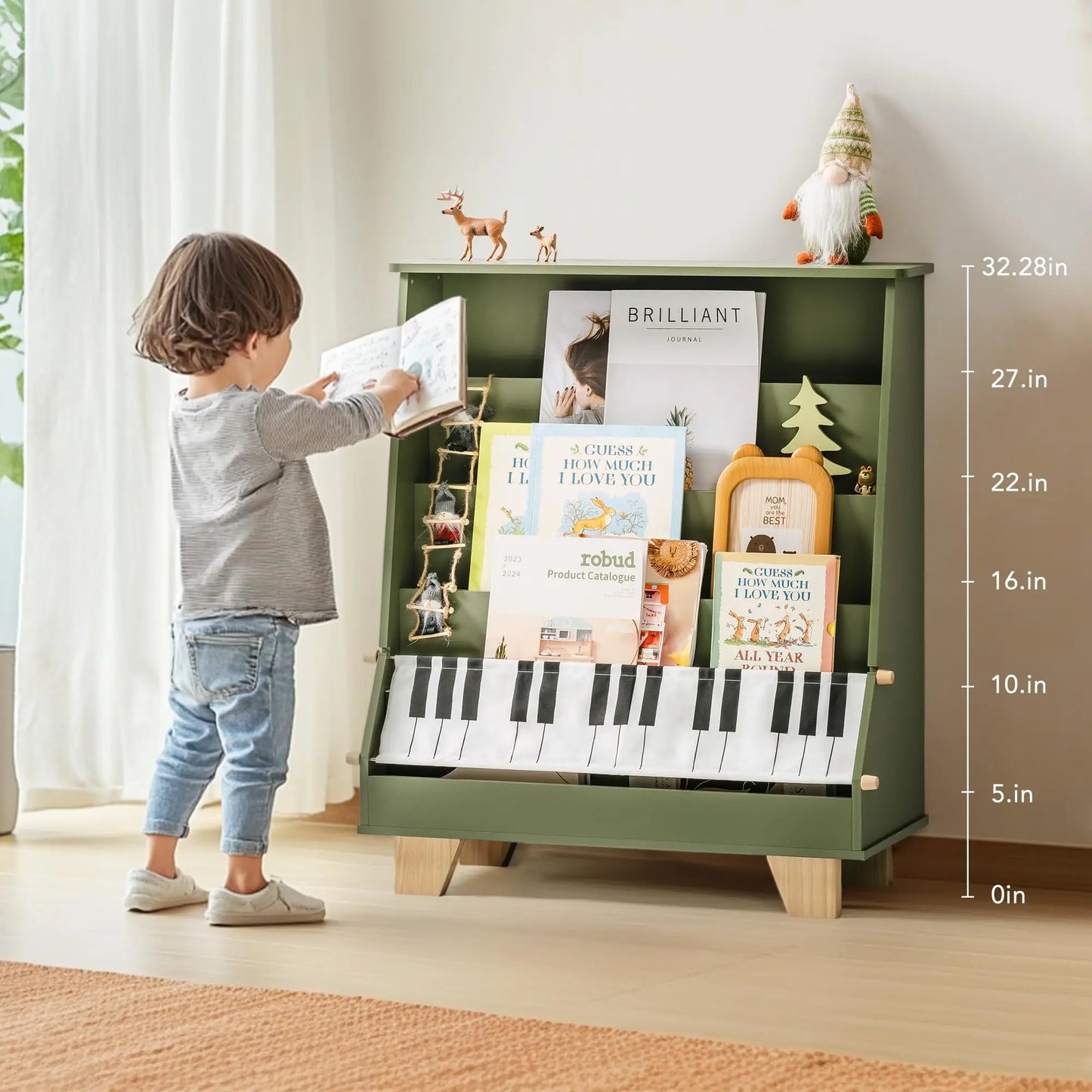 ROBOTIME Robud 4-Tier Kids Bookshelf