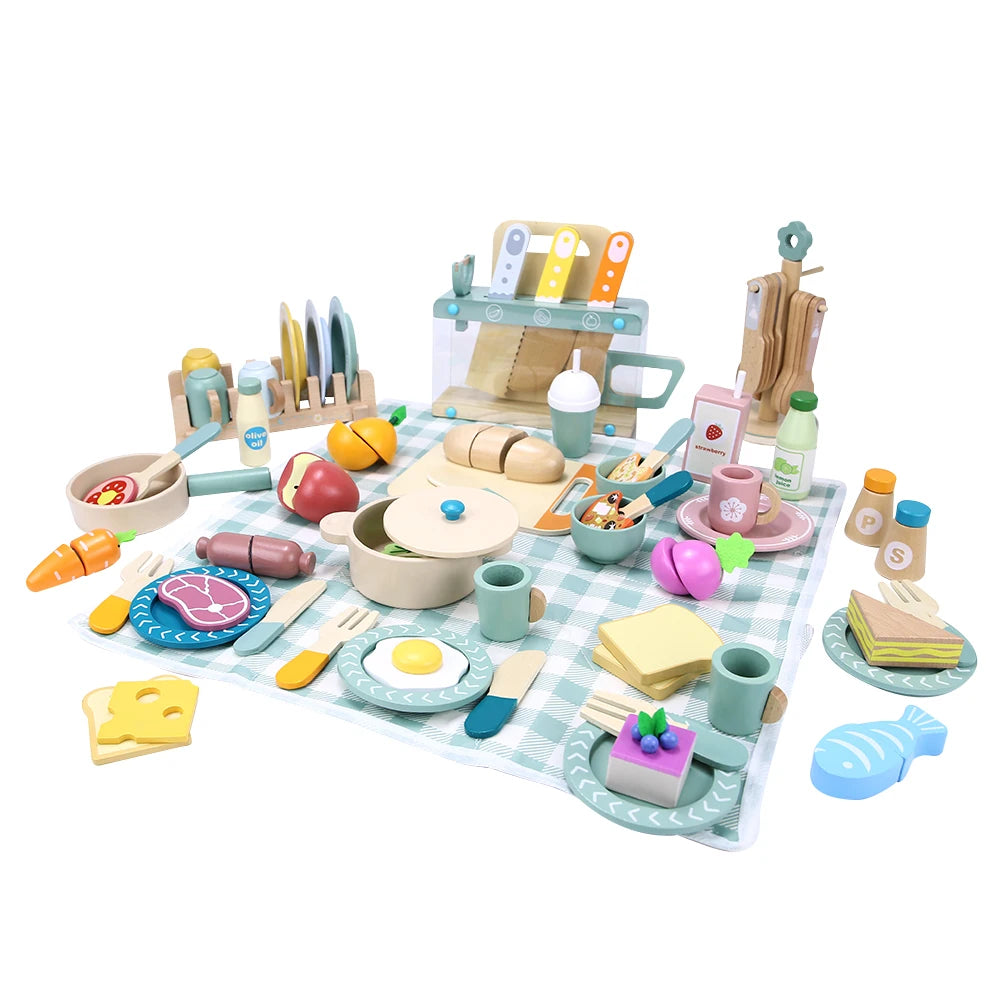 Wooden Kids Cooking Utensils Set