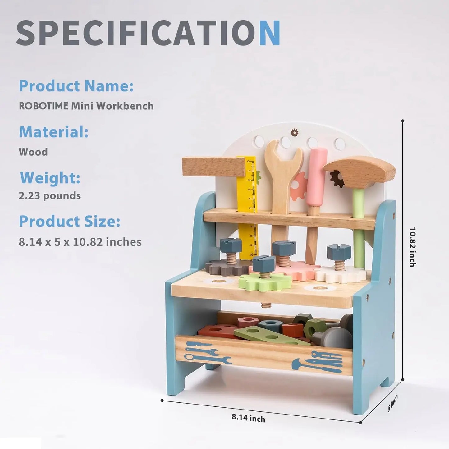 Robotime Mini Wooden Tool Bench Set