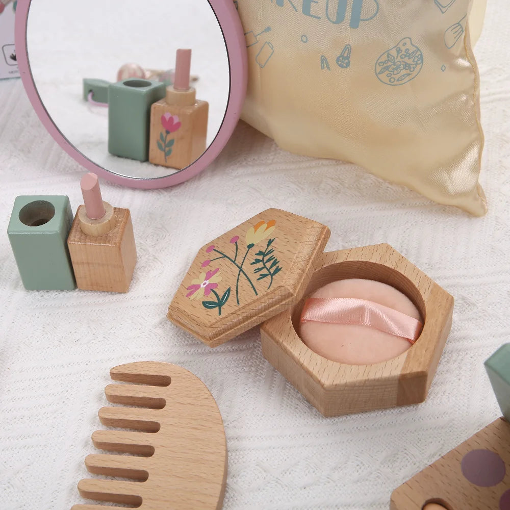 Wooden Children's Simulation Makeup Toy Set