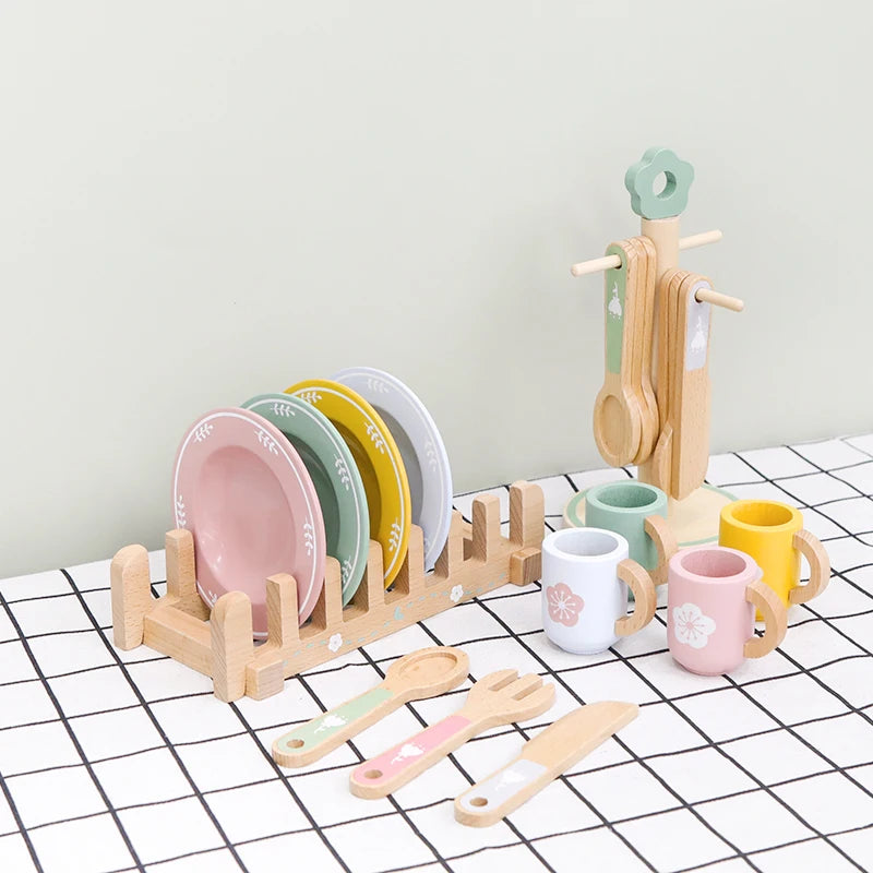 Wooden Kids Cooking Utensils Set
