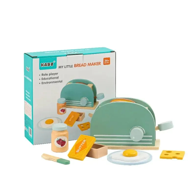 Montessori Wooden Toaster Play Set