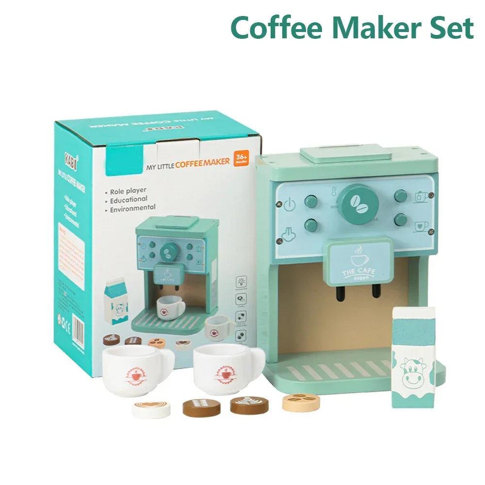 Montessori Wooden Coffee Maker Play Set